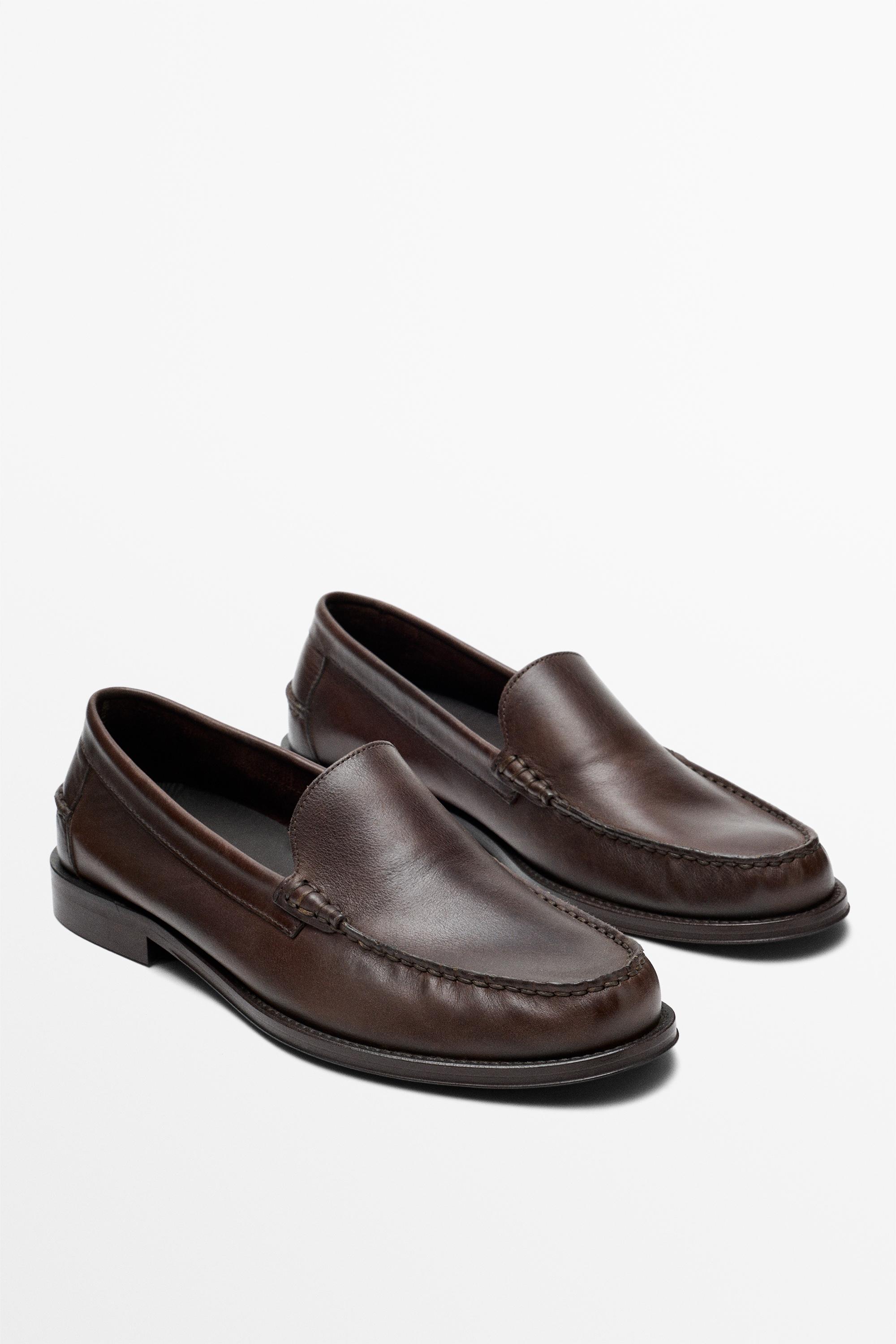 Oiled leather loafers Tan