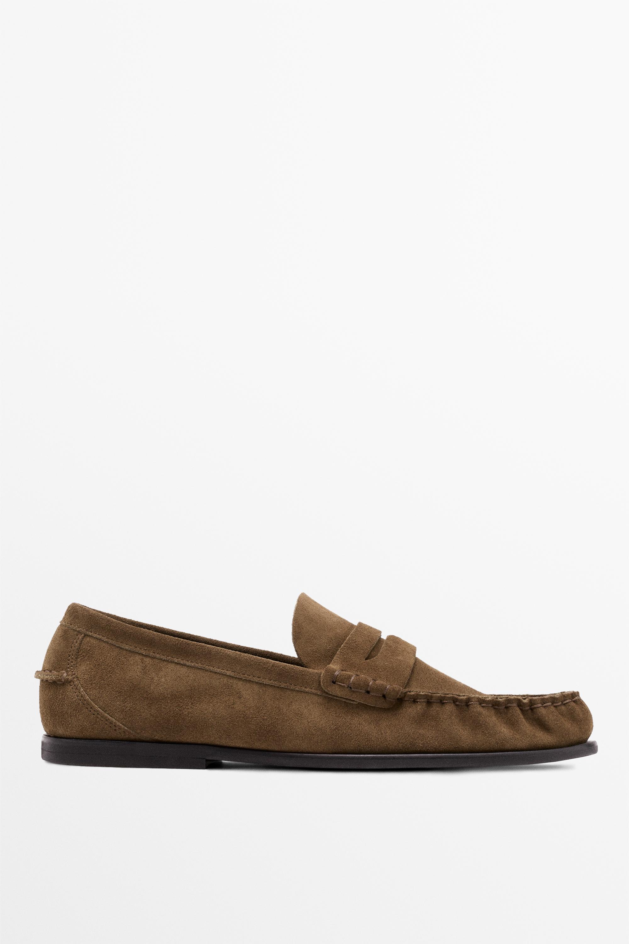 Soft leather penny loafers Ochre
