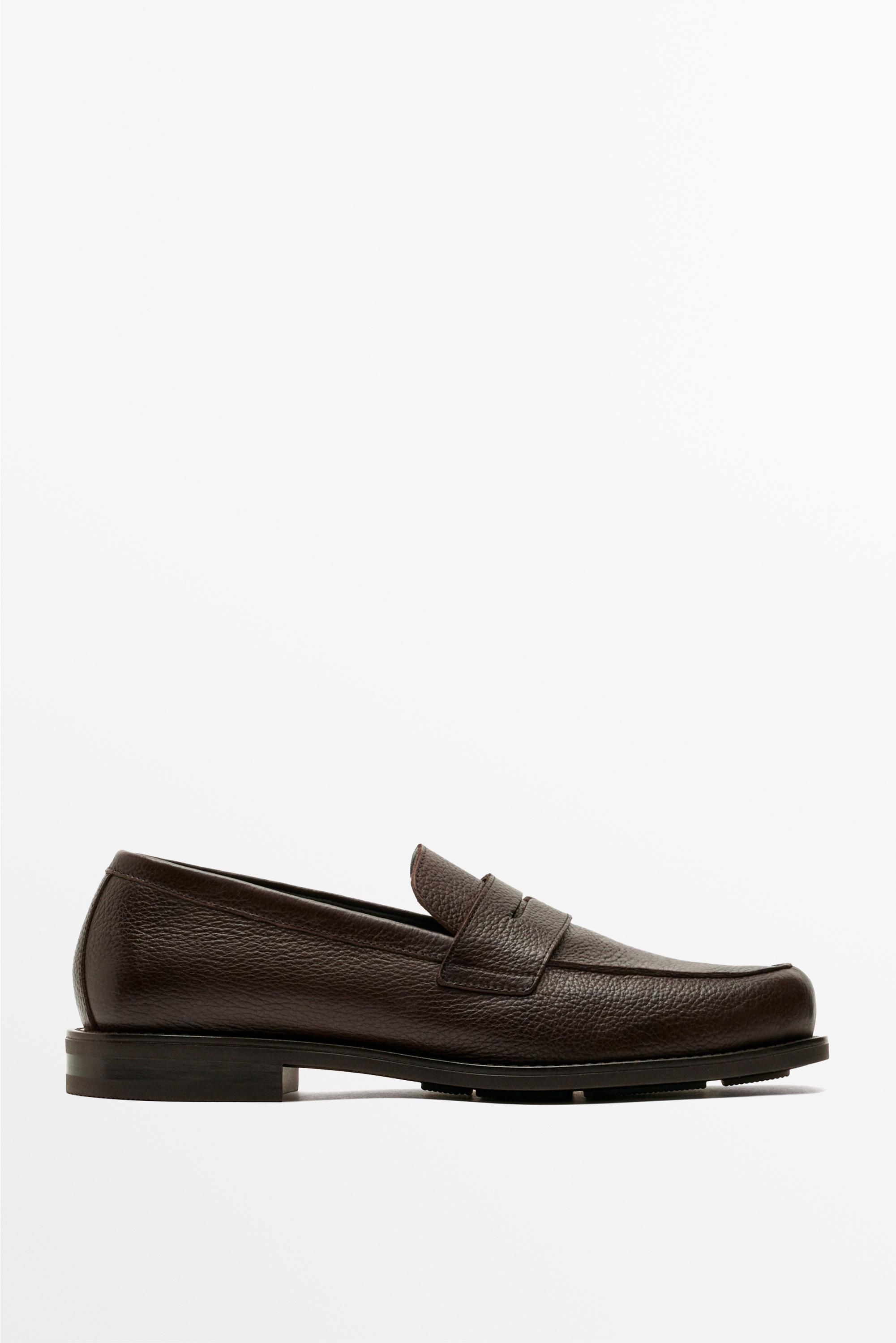 Split suede leather loafer Brown