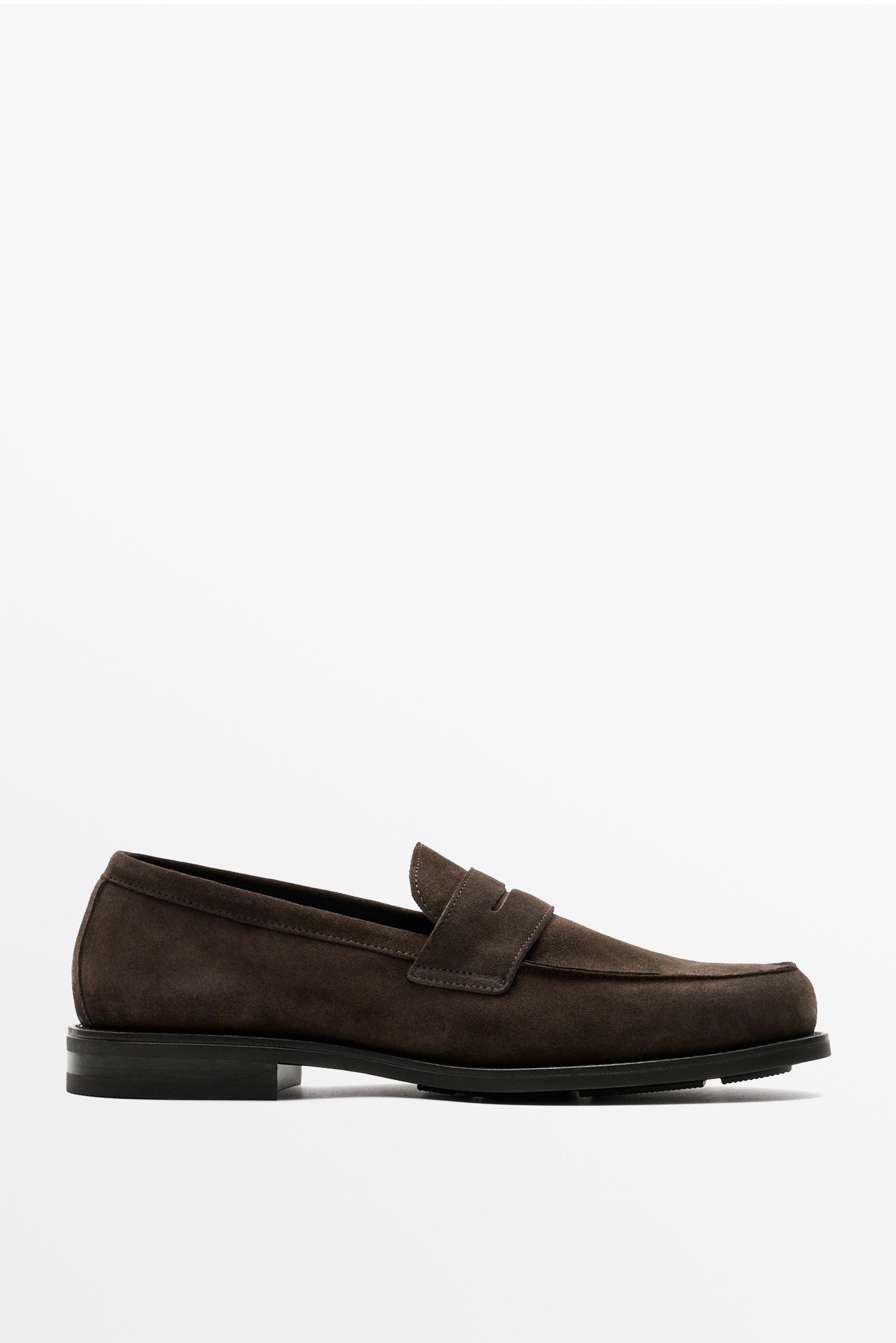 Split suede leather loafer Brown