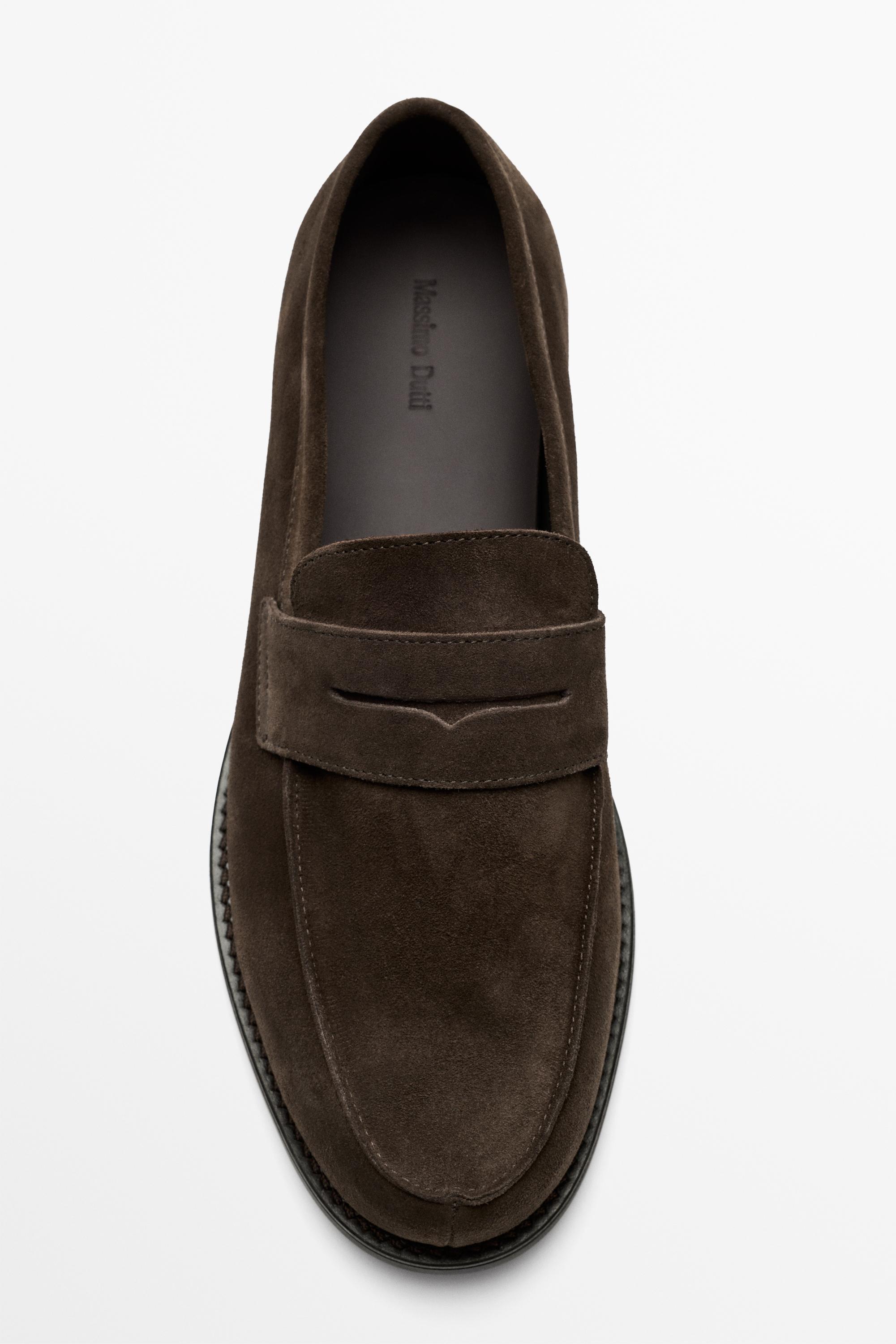 Split suede leather loafer Brown