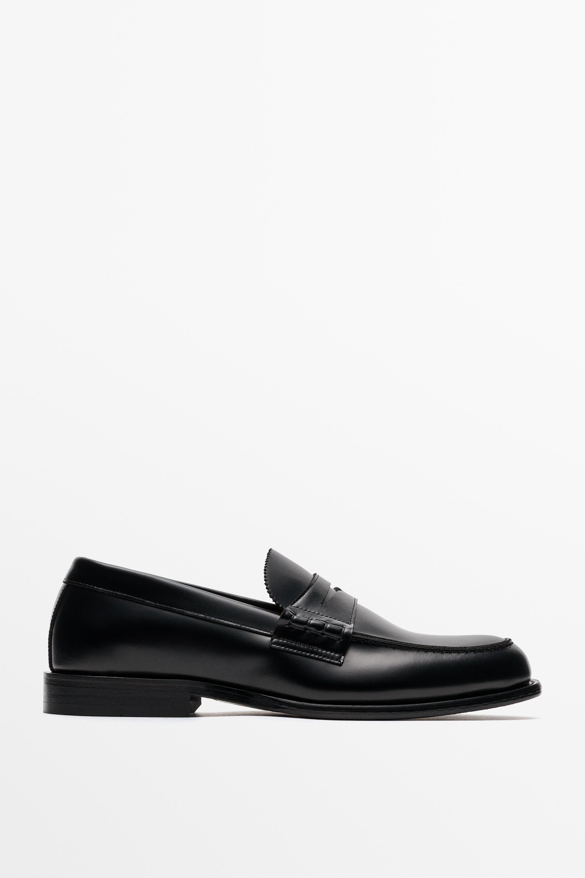 Leather penny loafer Black