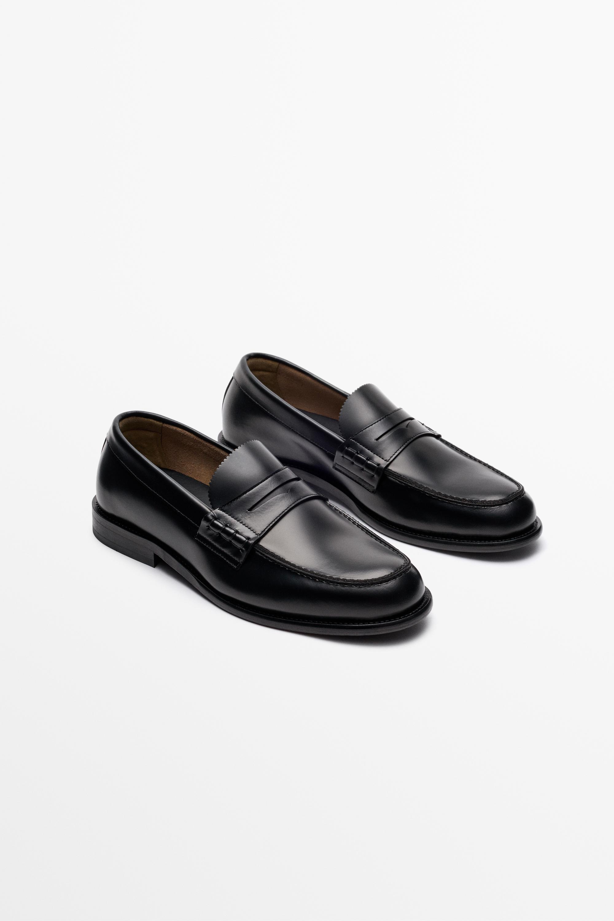 Leather penny loafer Black
