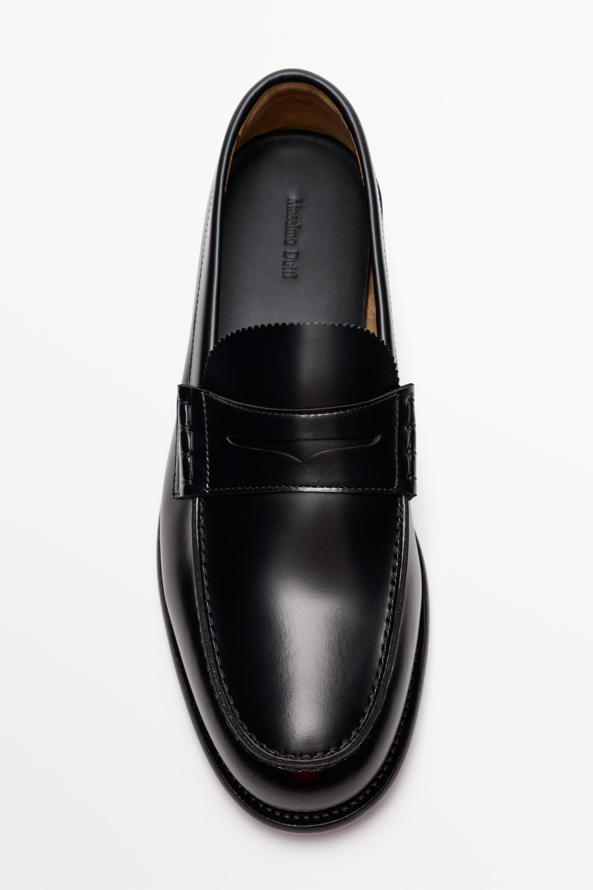 Leather penny loafer Black