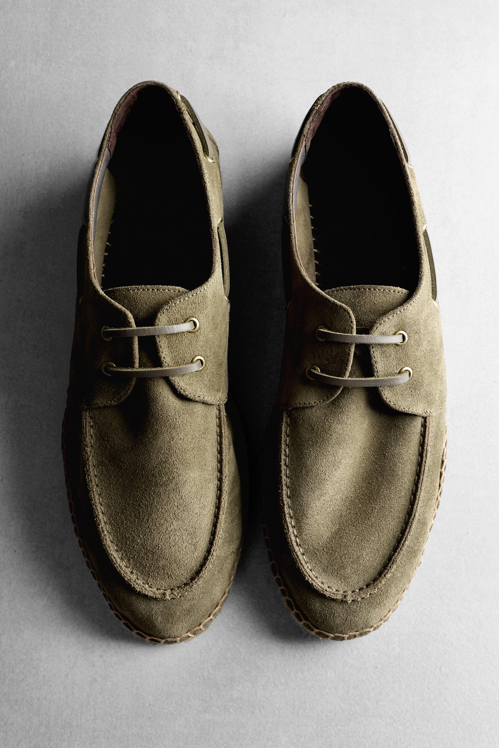 Jute sole deck shoes Green
