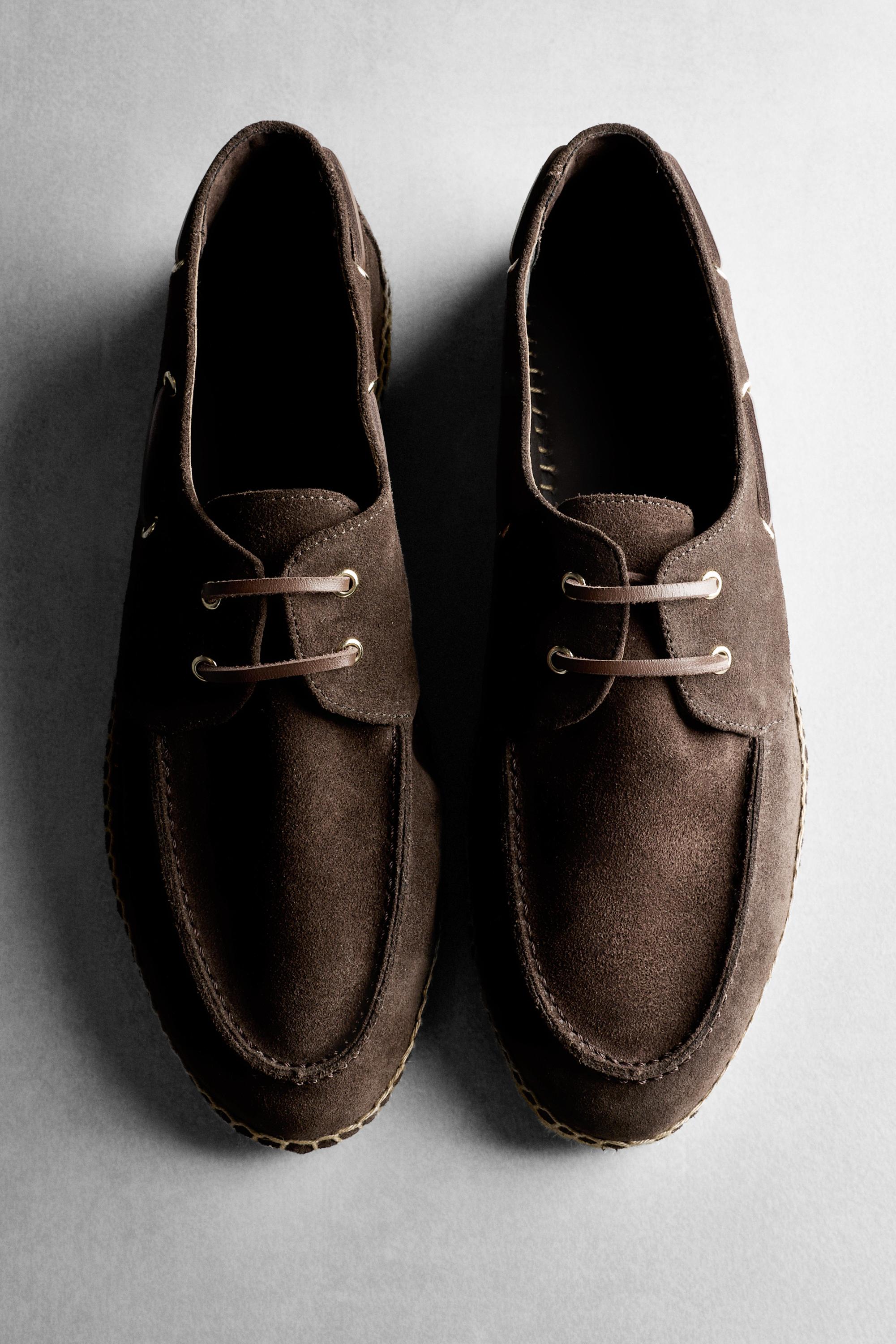 Jute sole deck shoes Brown